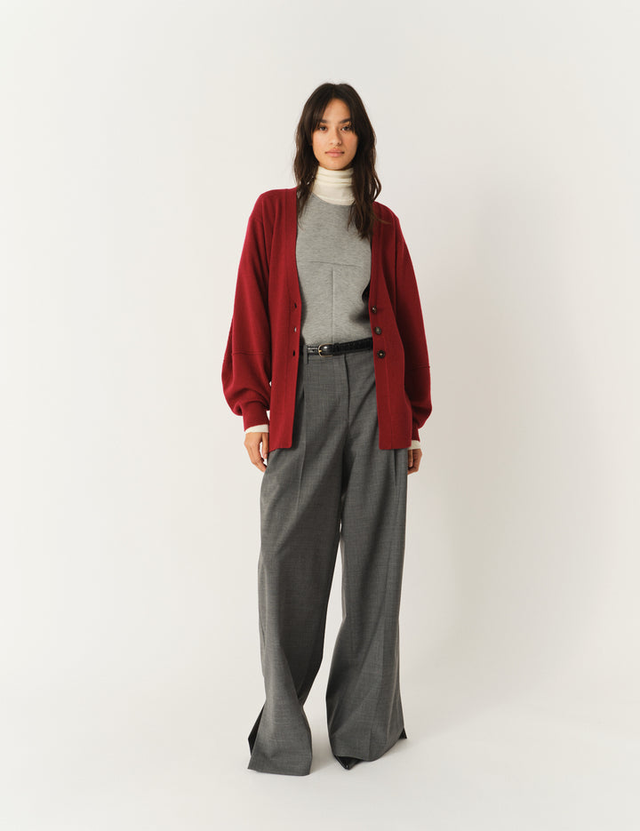 Como Sleeve Cardigan Burgundy 6 / Burgundy