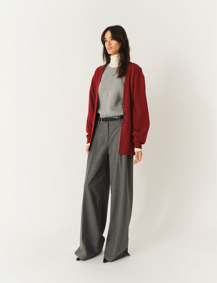 Como Sleeve Cardigan Burgundy 6 / Burgundy