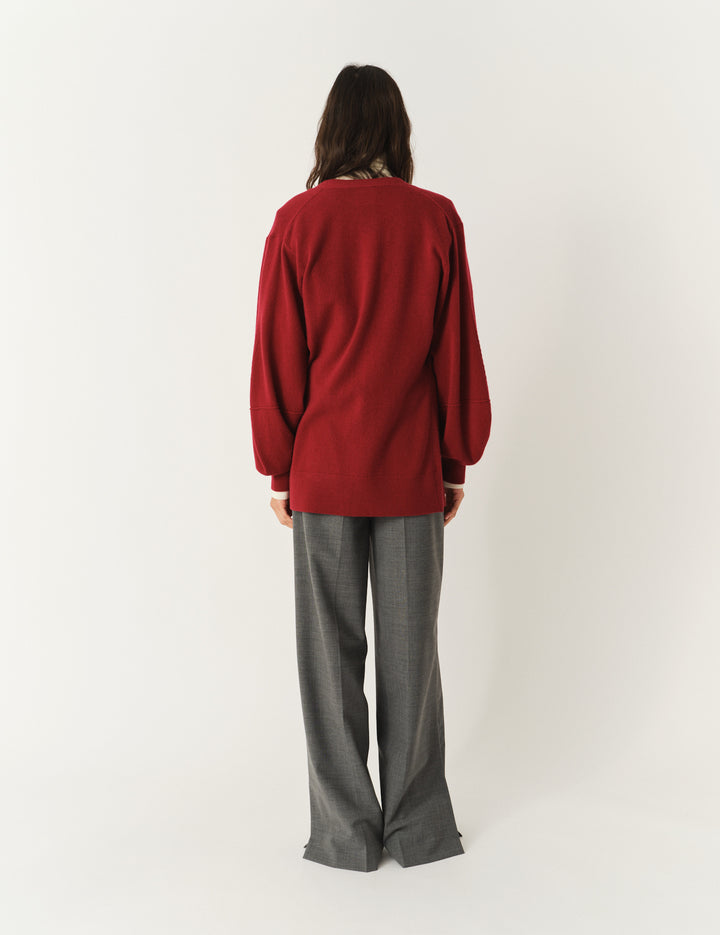 Como Sleeve Cardigan Burgundy 6 / Burgundy