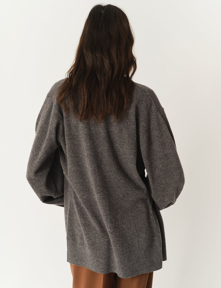 Como Sleeve Cardigan Grey Melange 6 / Grey Melange