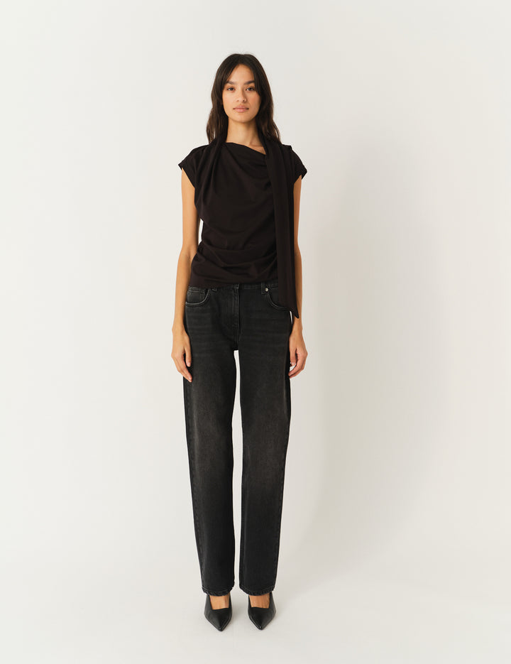 Scarf Tee Black 6 / Black