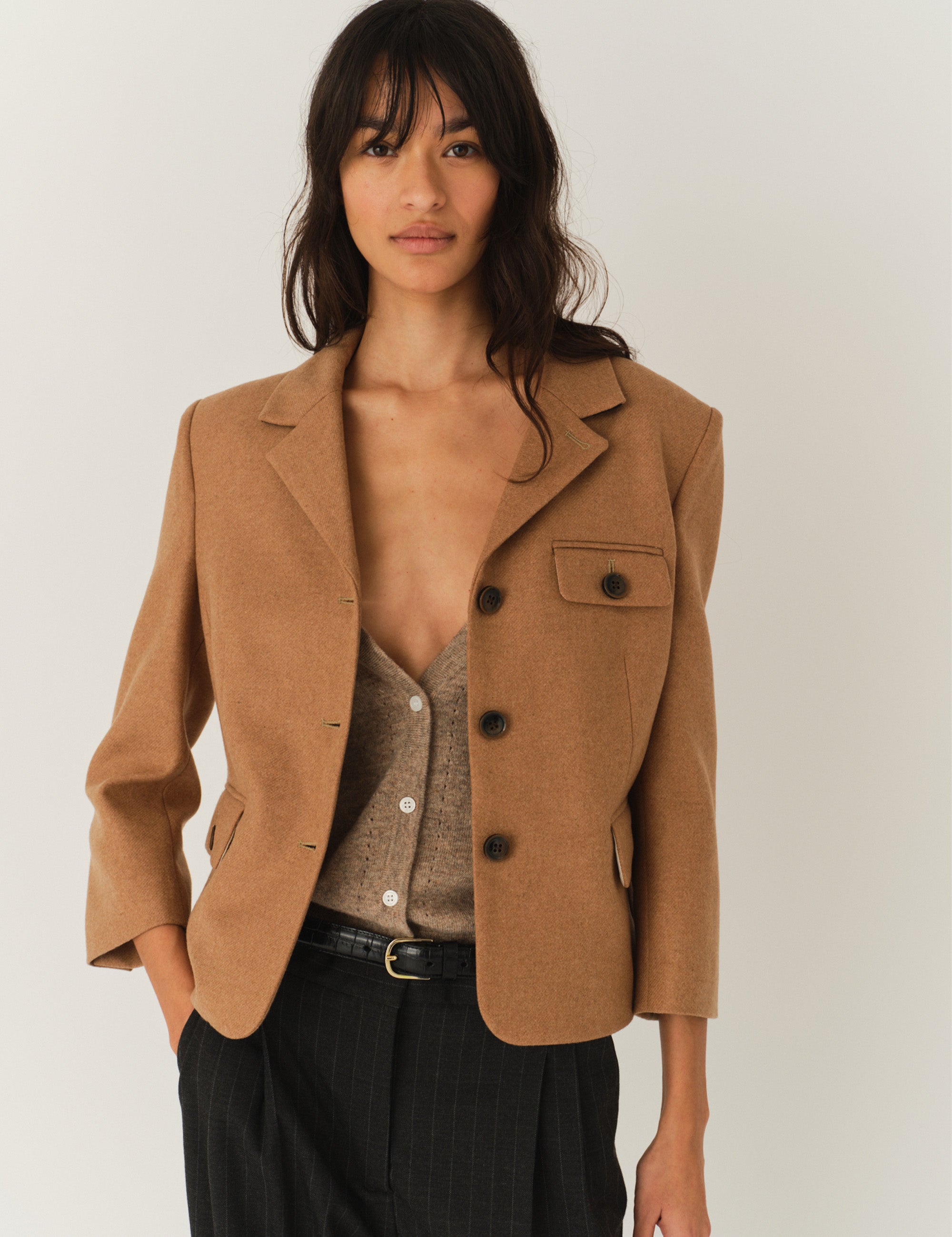 Mitch Fitted Jacket Camel 6 / Camel