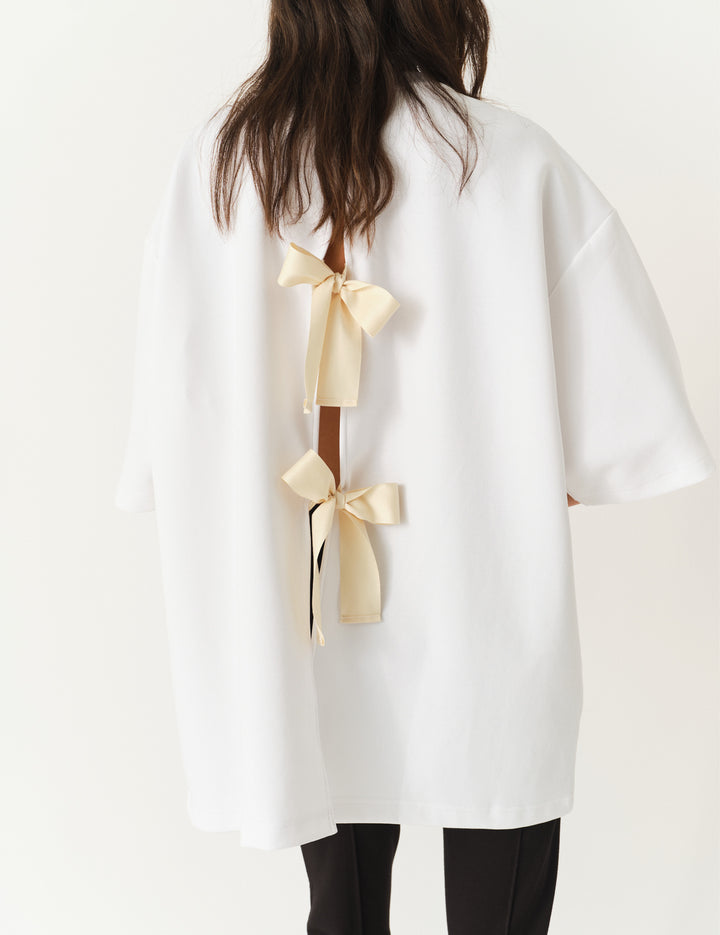 TG Bow Tee White OS / White