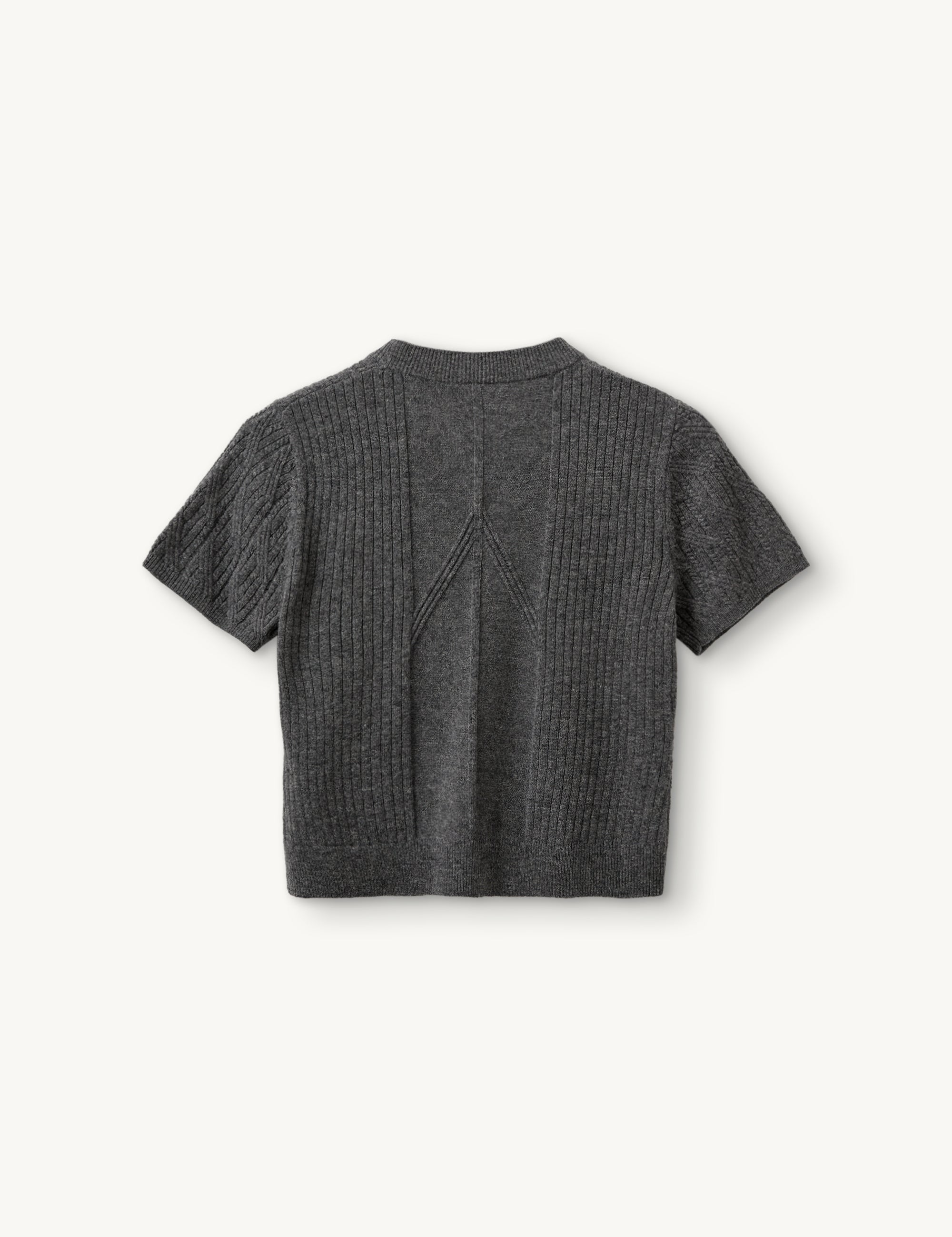 Como Tee Mini Rib Grey Melange 6 / Grey Melange