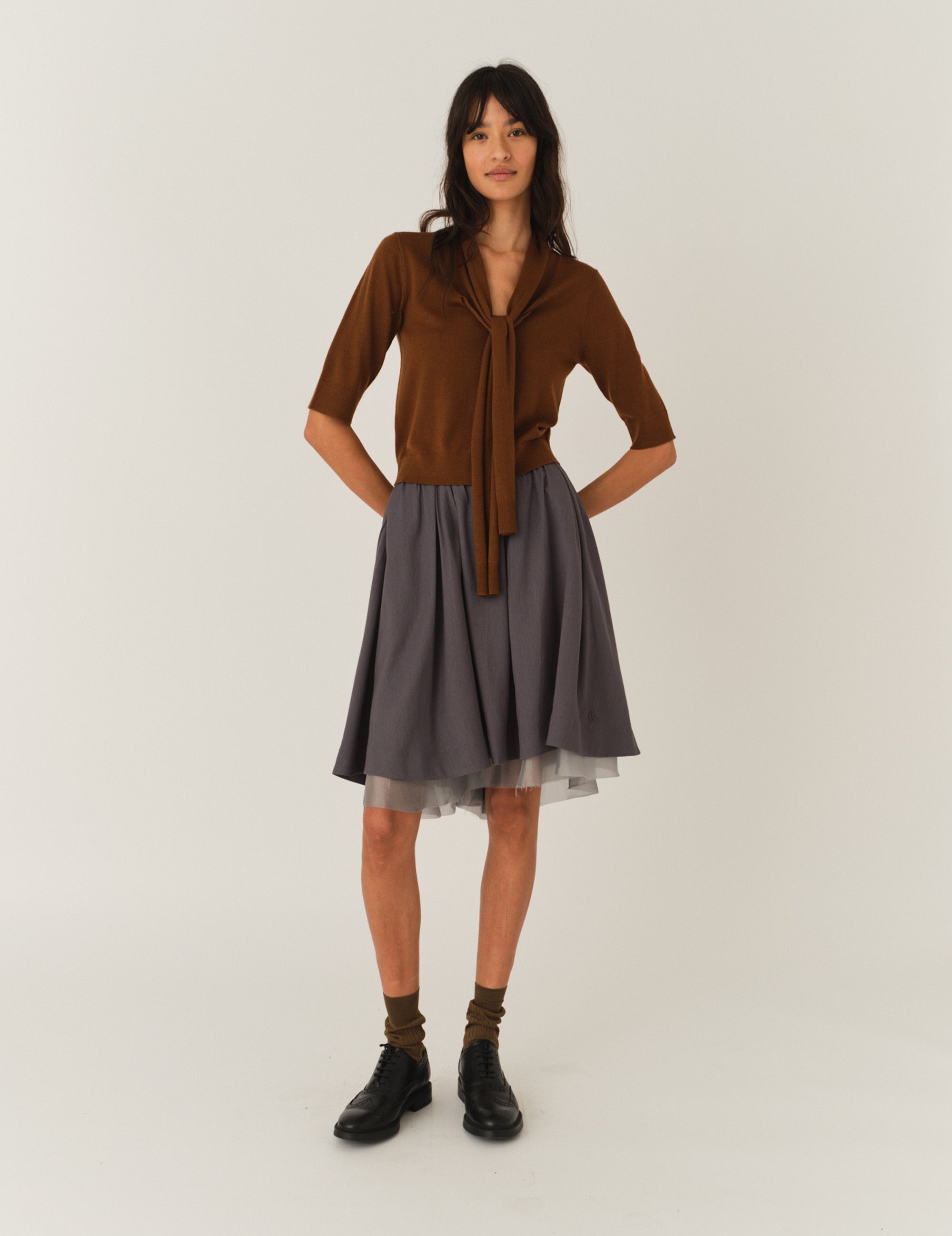 Andrea Midi Skirt Charcoal 6 / Charcoal