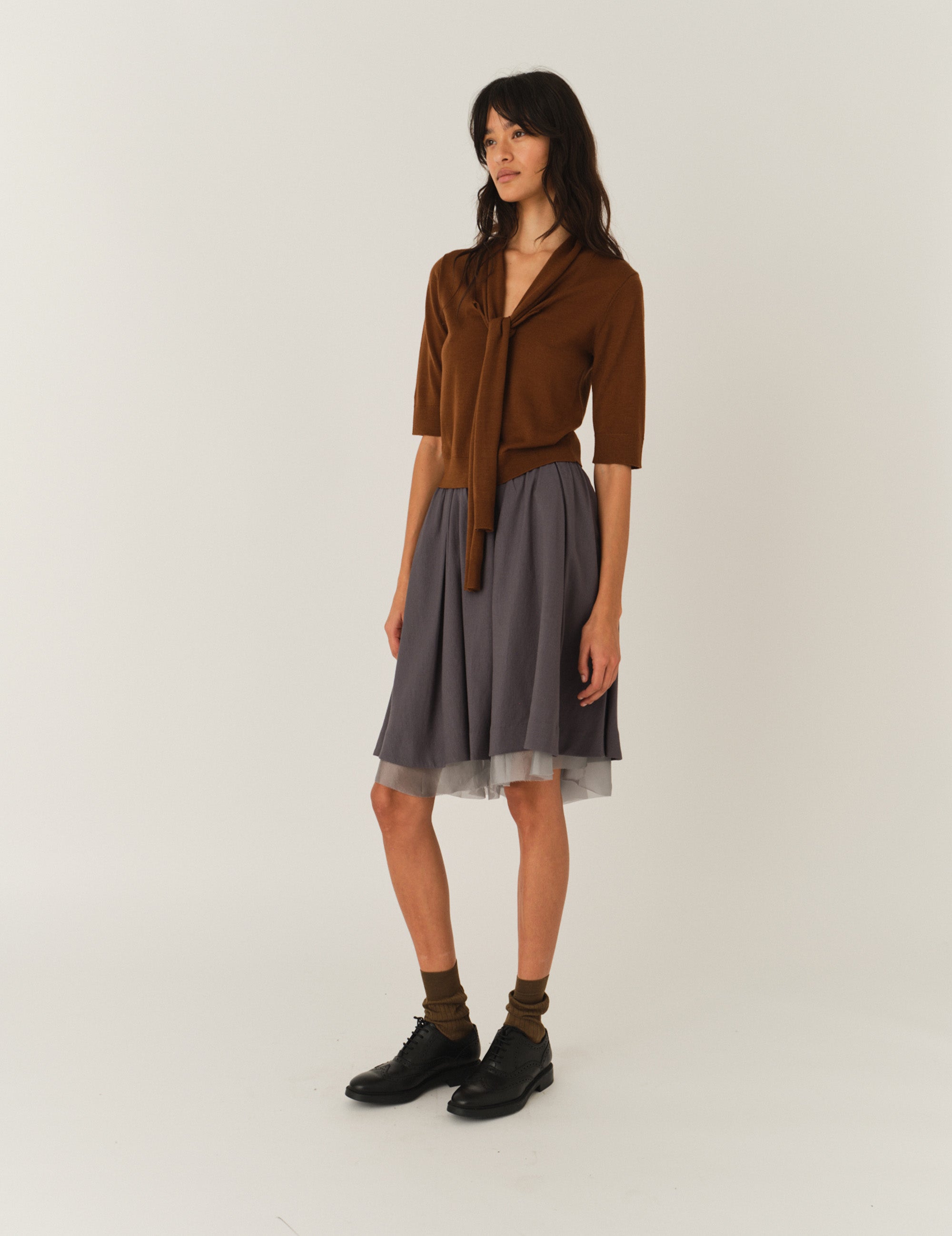 Andrea Midi Skirt Charcoal 6 / Charcoal