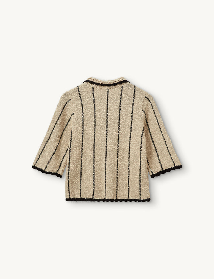 April Polo Print 4 / Trench/black stripes