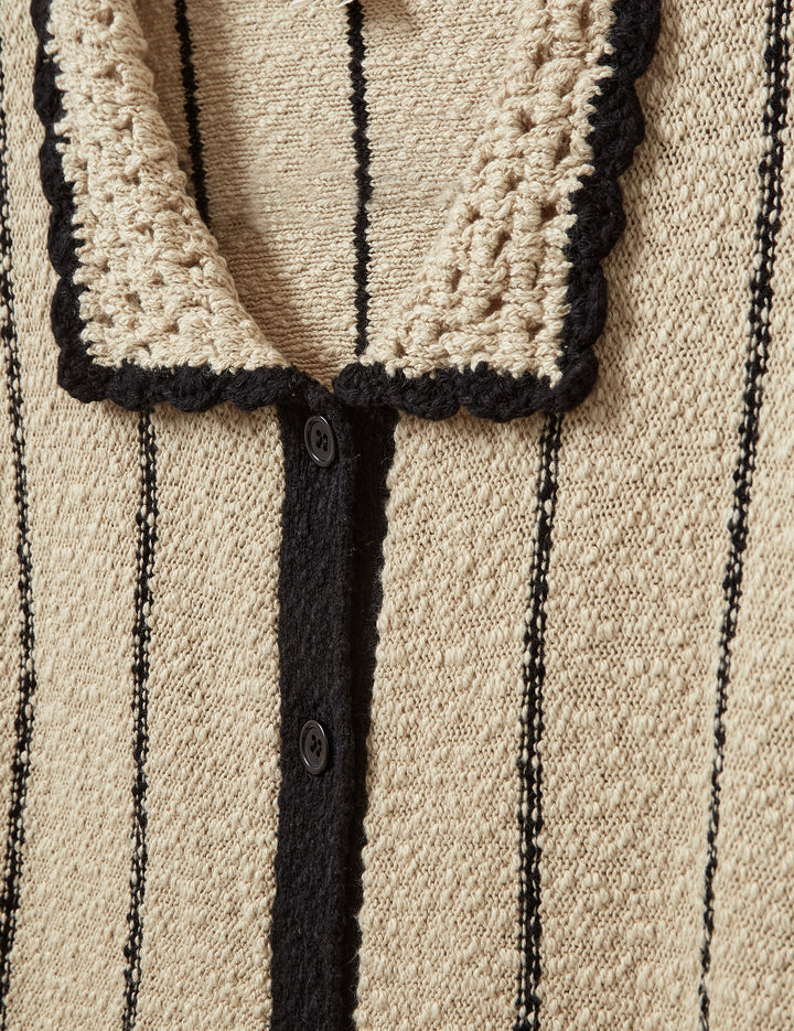 April Polo Print 4 / Trench/black stripes