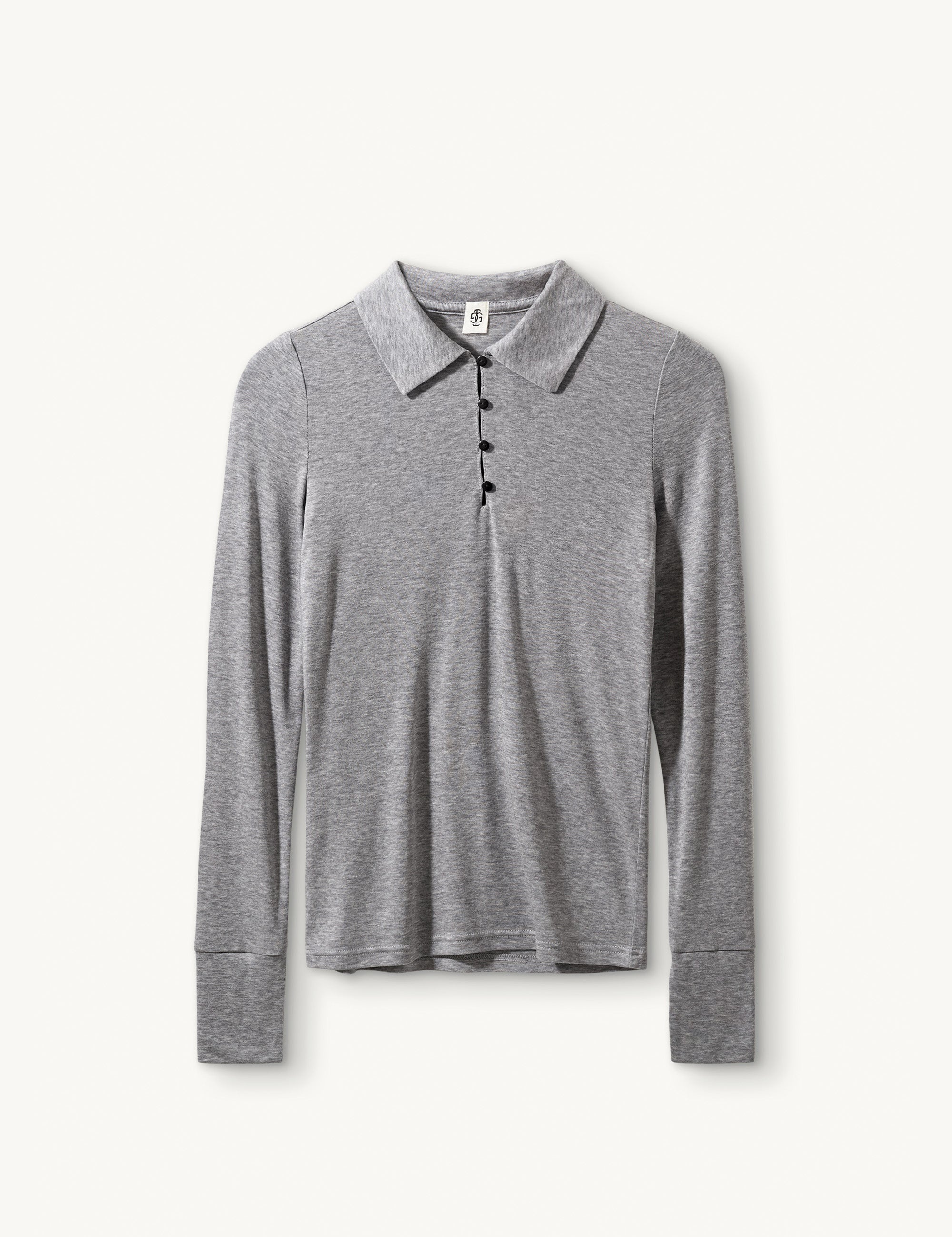 Bree Polo Tee Grey Melange