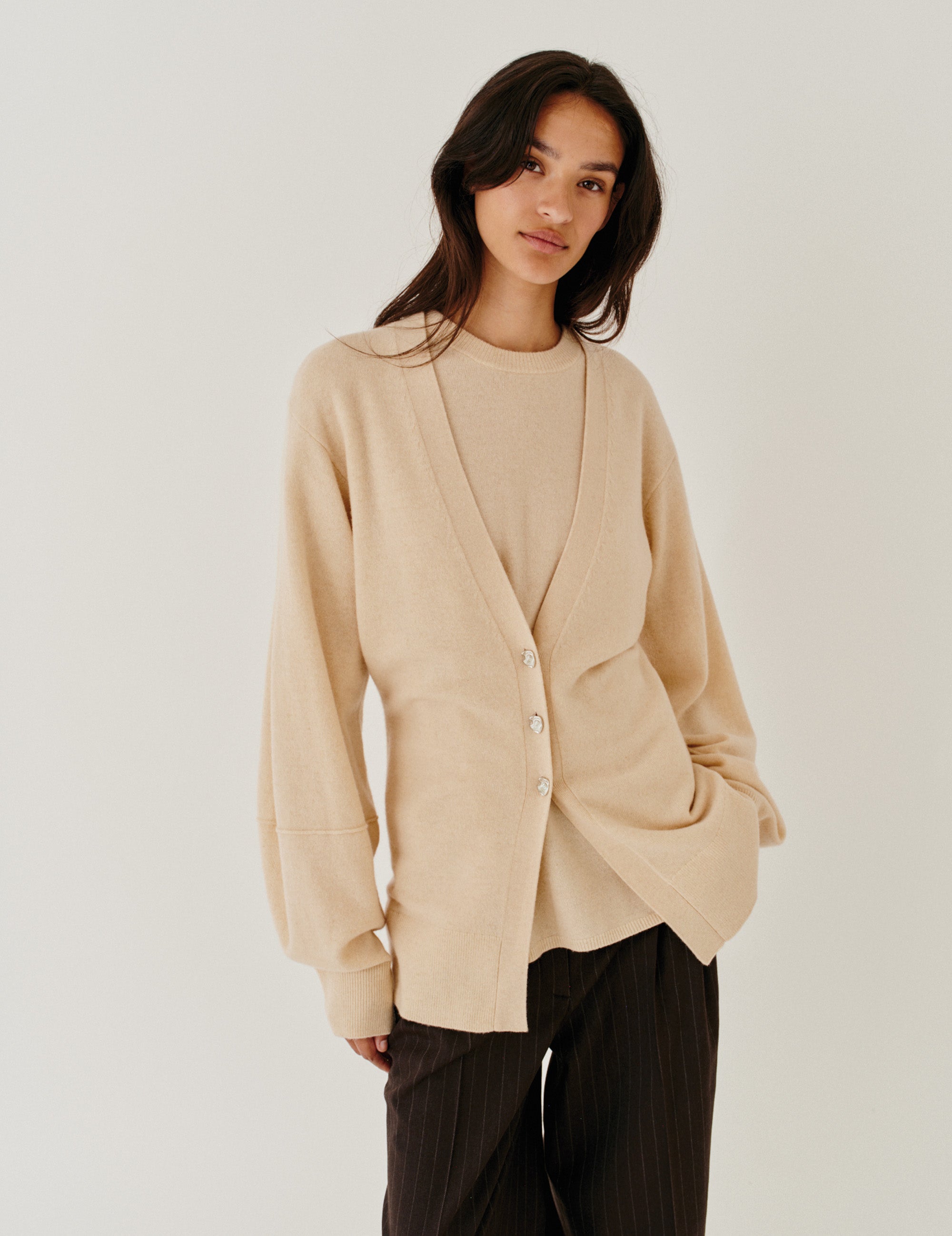 Como Sleeve Cardigan Macadamia 4 / Macadamia
