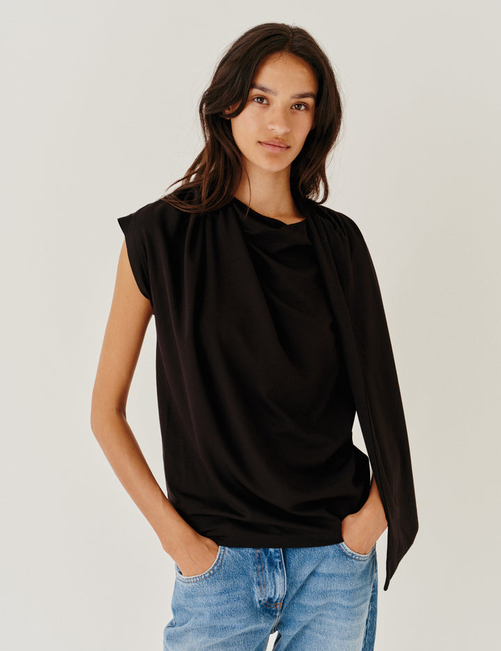 Scarf Tee Black 6 / Black