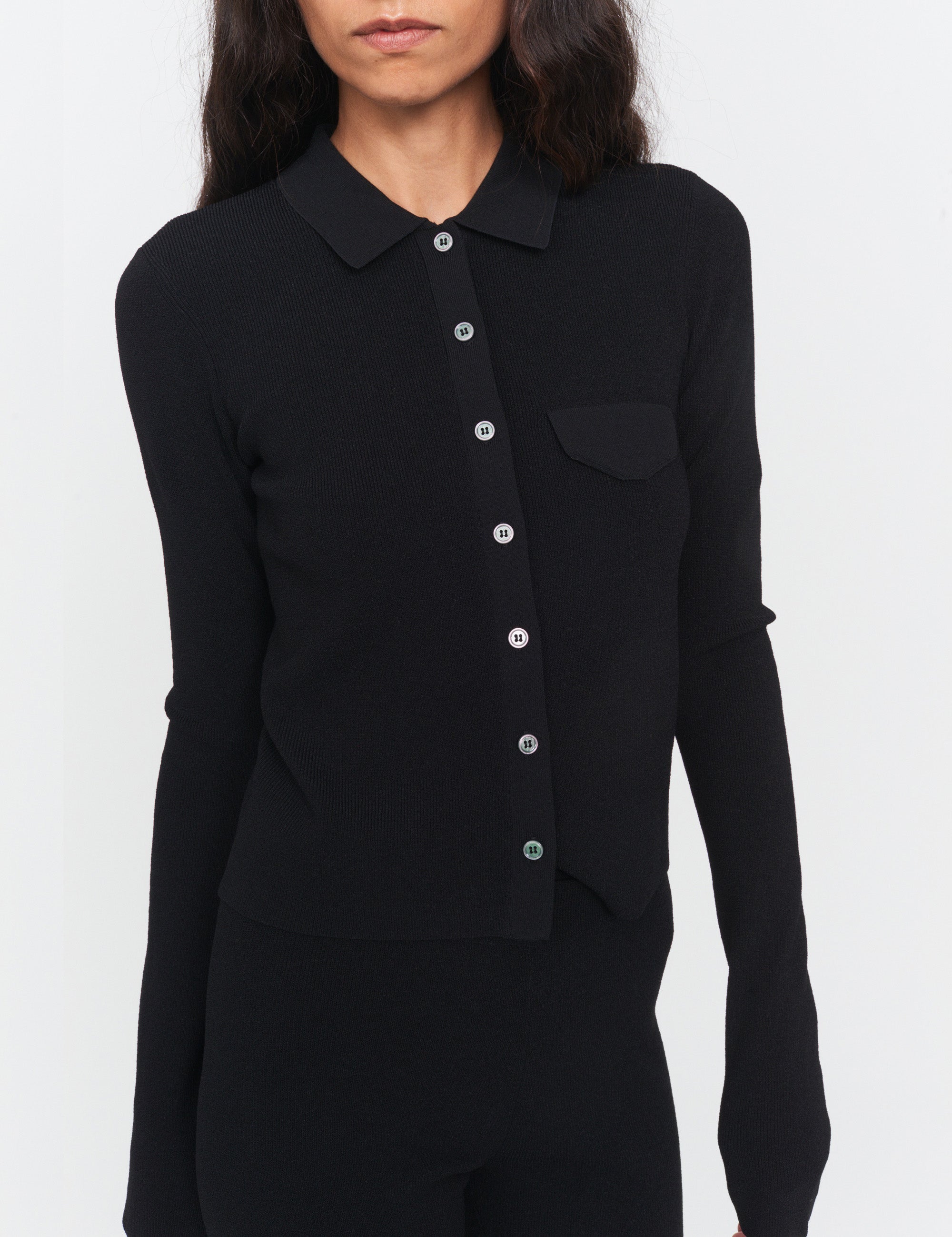 Madison Tight Polo Tee Black 6 / Black