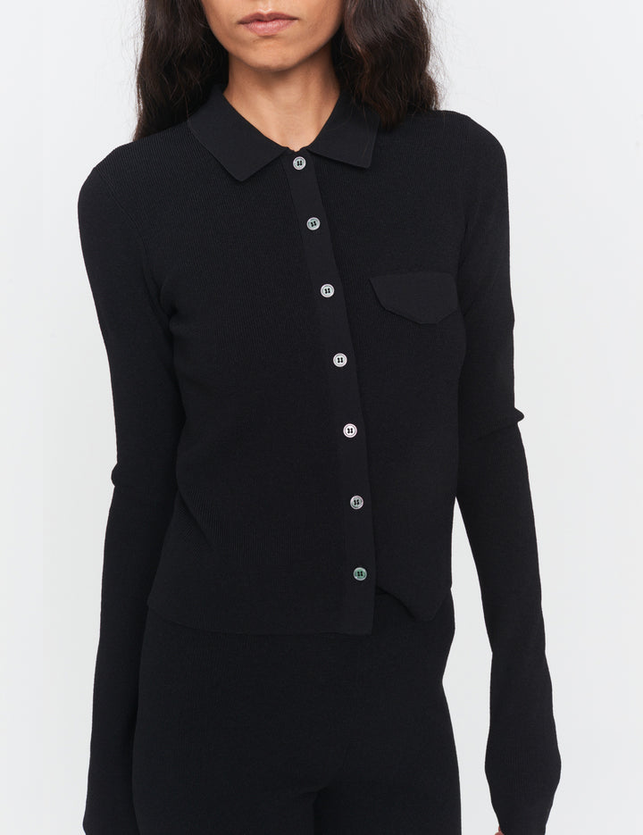 Madison Tight Polo Tee Black 6 / Black