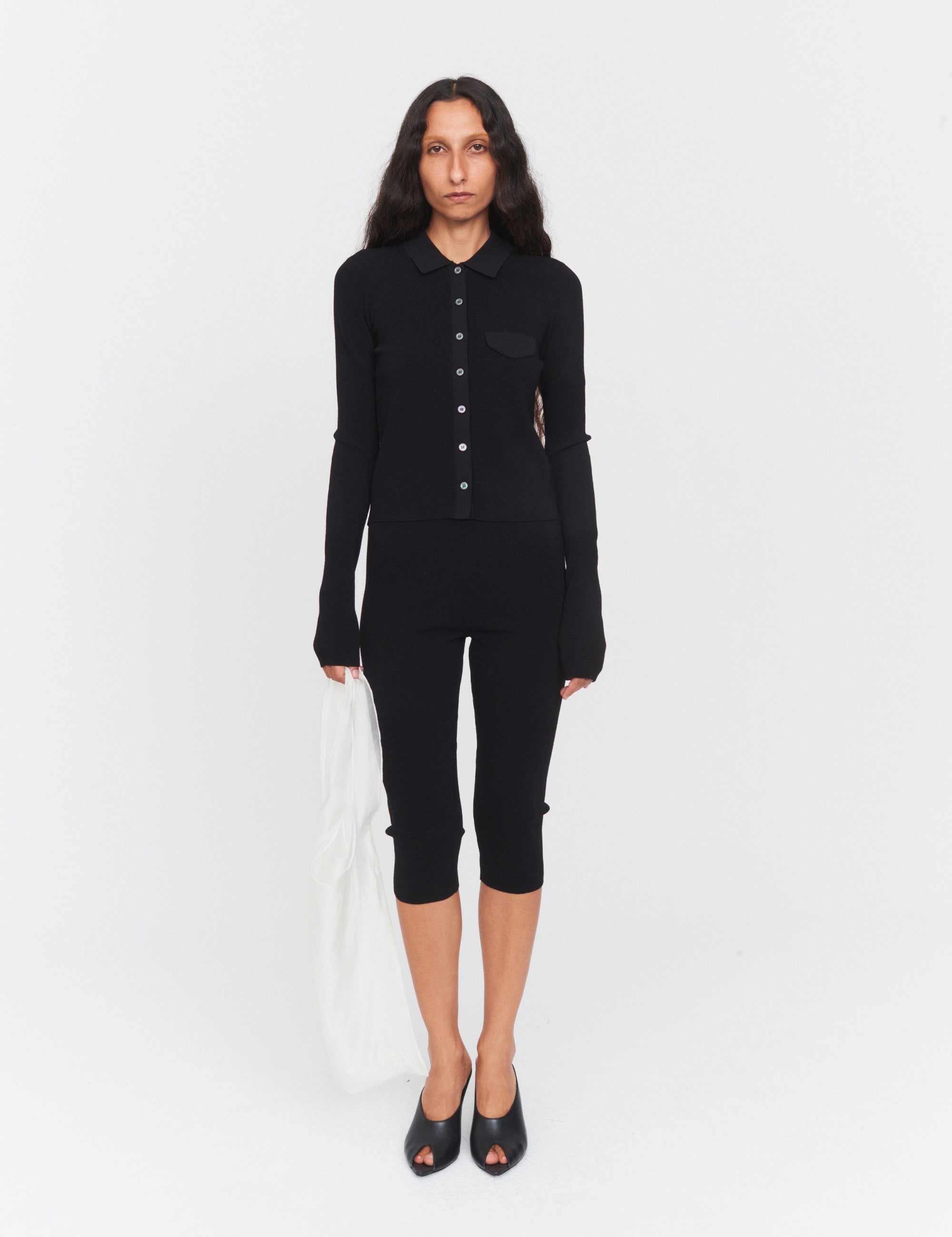 Madison Tight Polo Tee Black 6 / Black