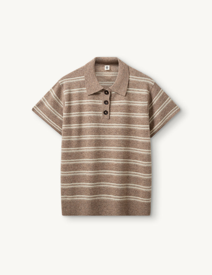 Como Dads Polo Cream/Grey Malange Stripe 6 / Cream/Grey Malange Stripe