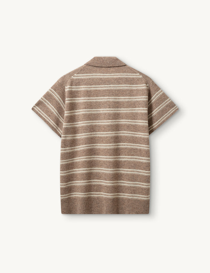 Como Dads Polo Cream/Grey Malange Stripe 6 / Cream/Grey Malange Stripe