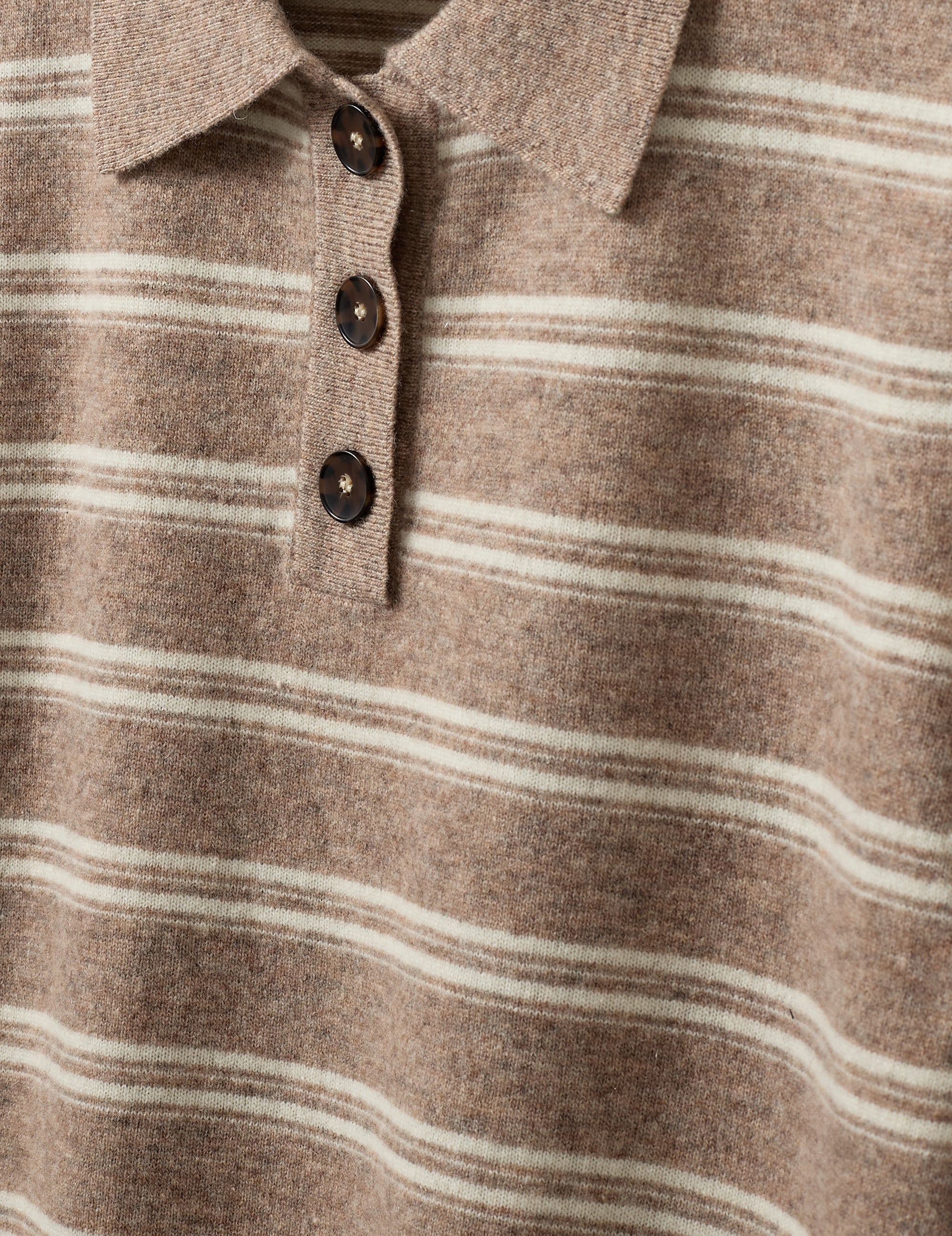 Como Dads Polo Cream/Grey Malange Stripe 6 / Cream/Grey Malange Stripe