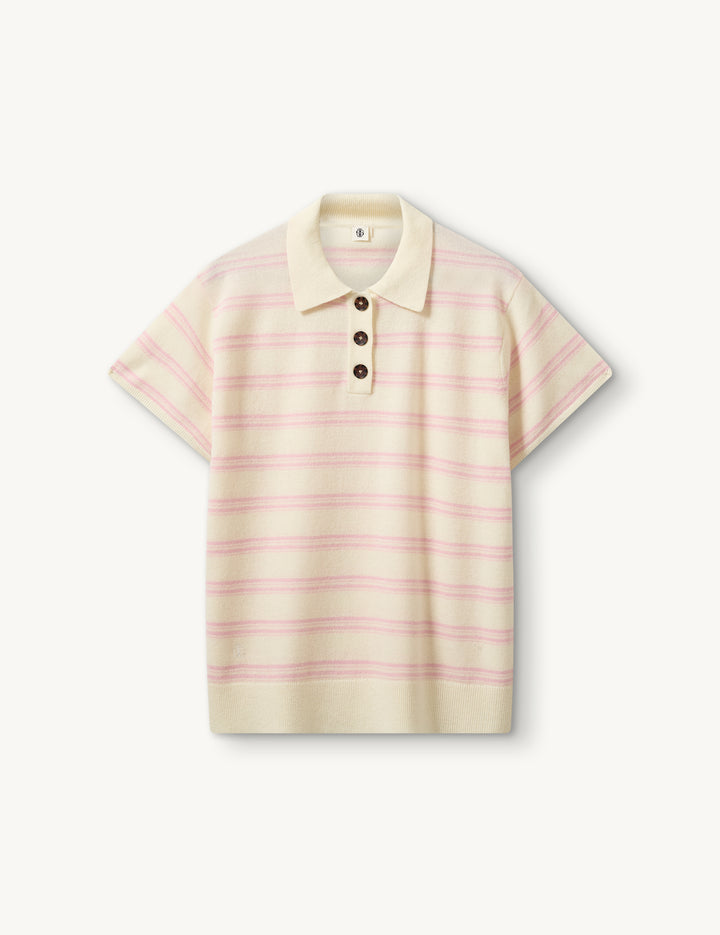 Como Dads Polo Cream/Grey Malange Stripe 6 / Cream/Grey Malange Stripe