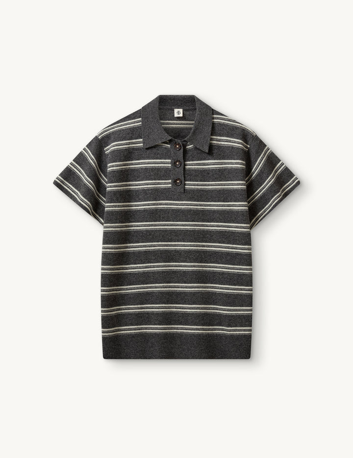 Como Dads Polo Cream/Grey Malange Stripe 6 / Cream/Grey Malange Stripe