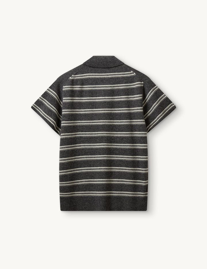 Como Dads Polo Cream/Grey Malange Stripe 6 / Cream/Grey Malange Stripe