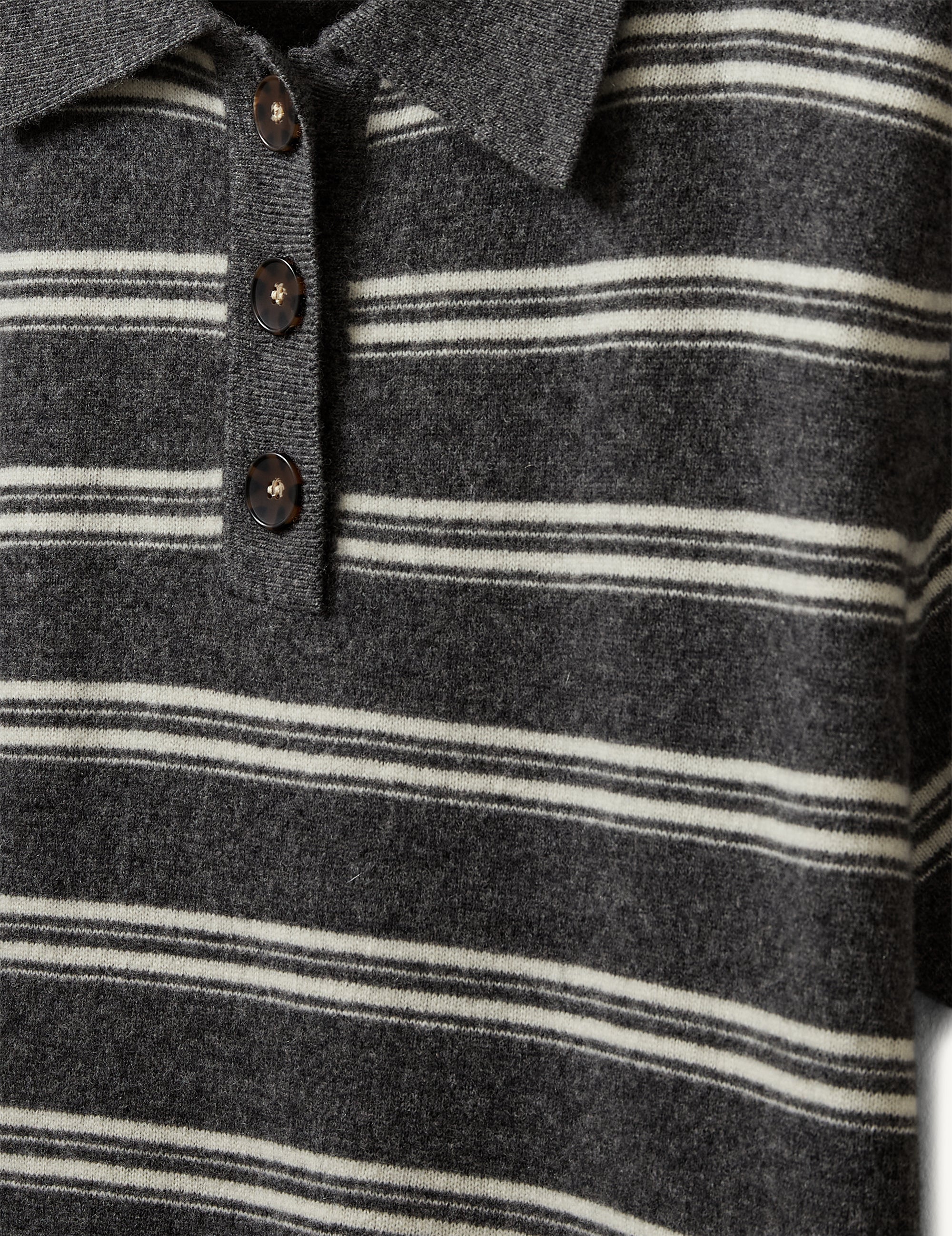 Como Dads Polo Cream/Grey Malange Stripe 6 / Cream/Grey Malange Stripe