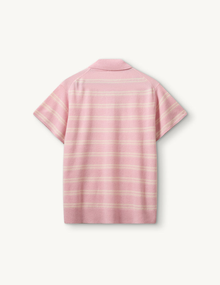 Como Dads Polo Cream/Grey Malange Stripe 6 / Cream/Grey Malange Stripe