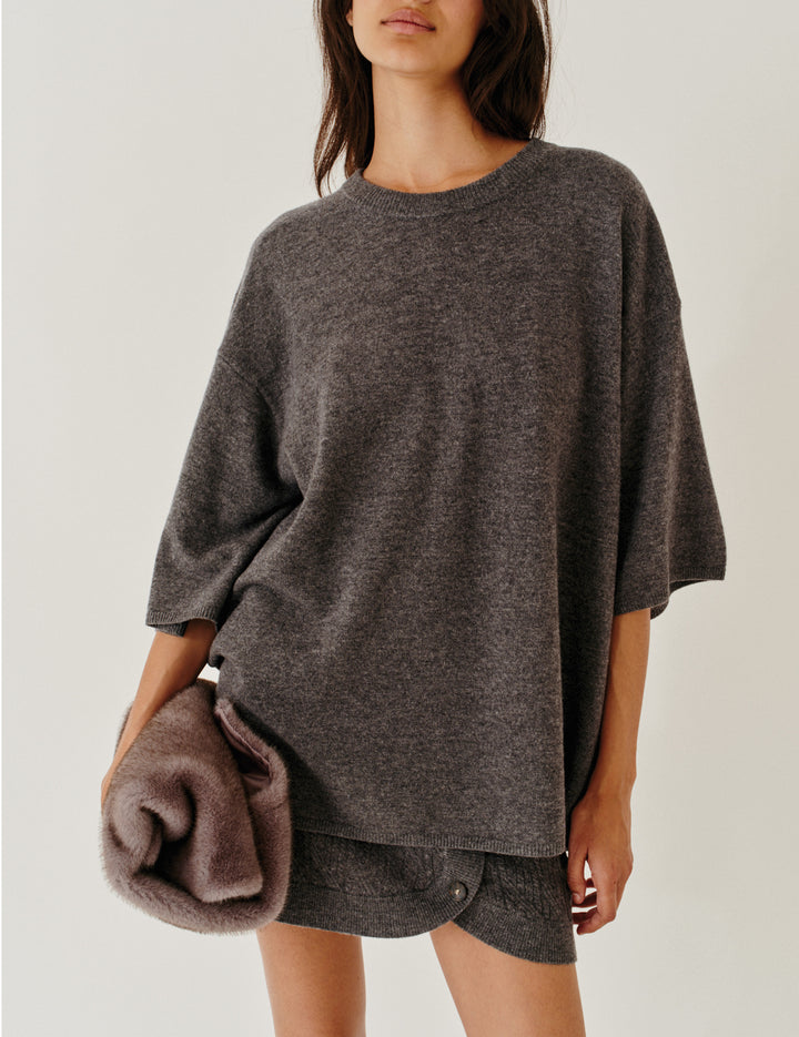 Como Oversized Tee Grey Melange 6 / Grey Melange