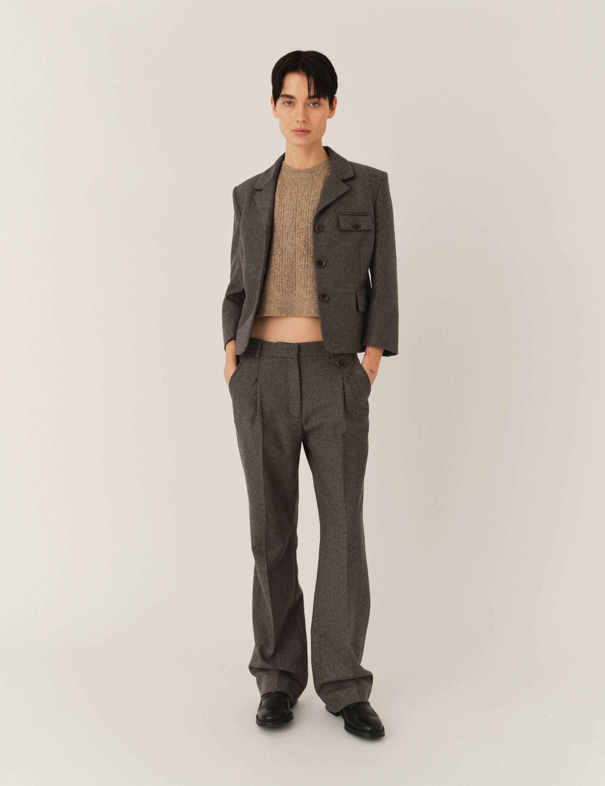 Mitch Fitted Jacket Grey Melange 6 / Grey Melange