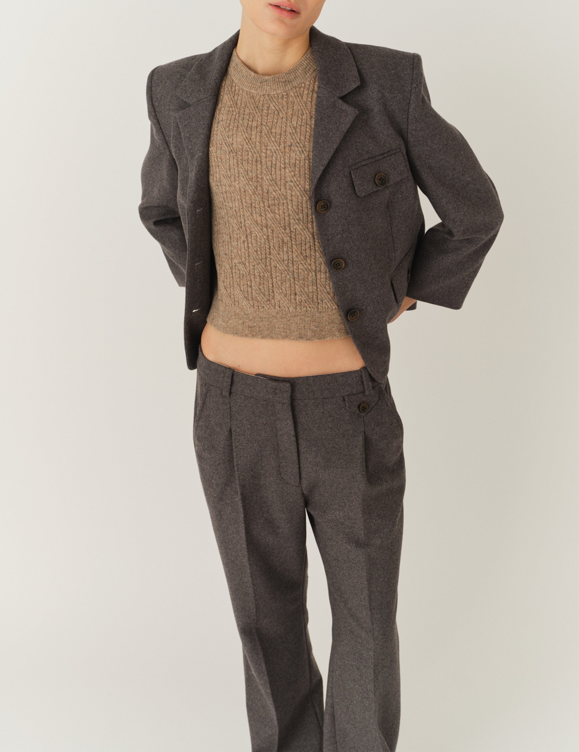 Mitch Fitted Jacket Grey Melange 6 / Grey Melange