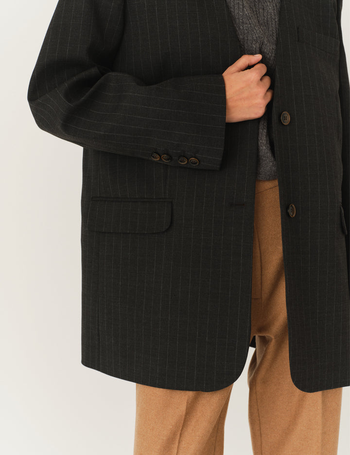 Andora Blazer Dark Grey Pinstripe 6 / Dark Grey Pinstripe