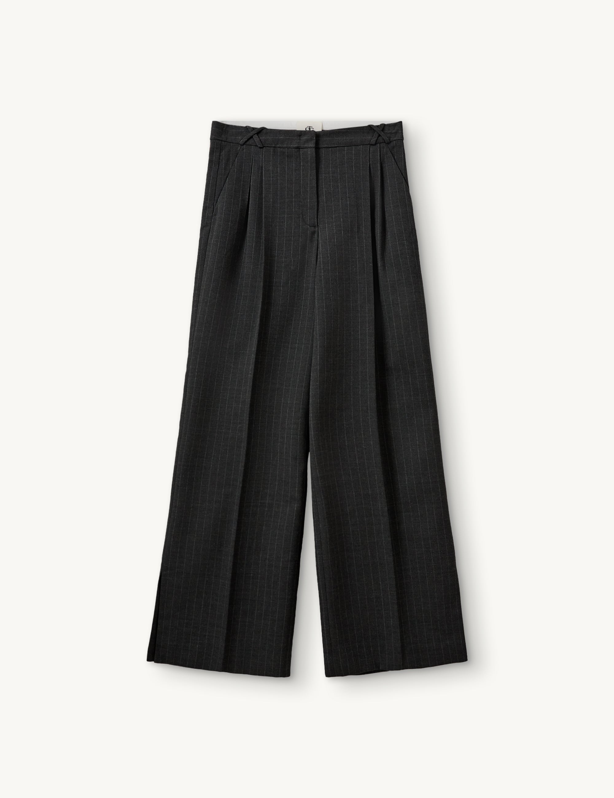 Andora Wide Pants Dark Grey Pinstripe 6 / Dark Grey Pinstripe