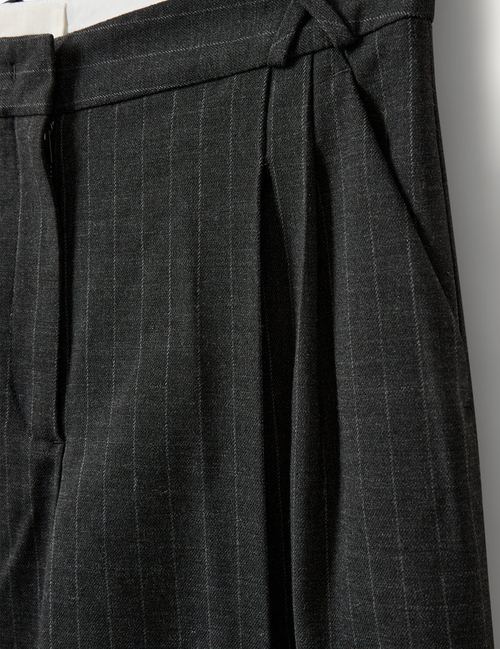 Andora Wide Pants Dark Grey Pinstripe 6 / Dark Grey Pinstripe