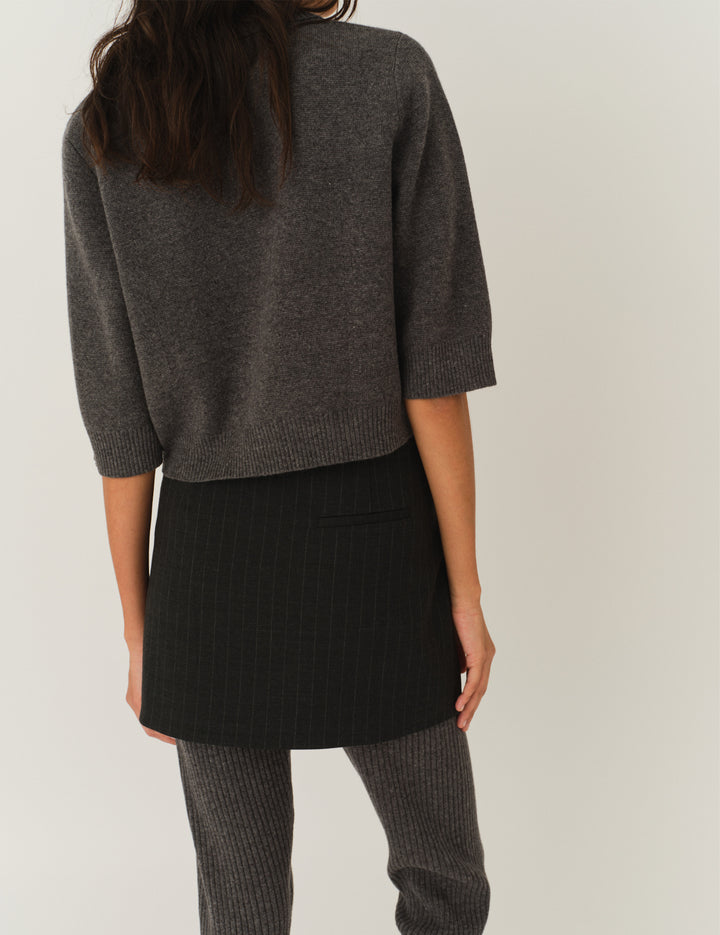 Como Short Cardigan Grey Melange 6 / Grey Melange