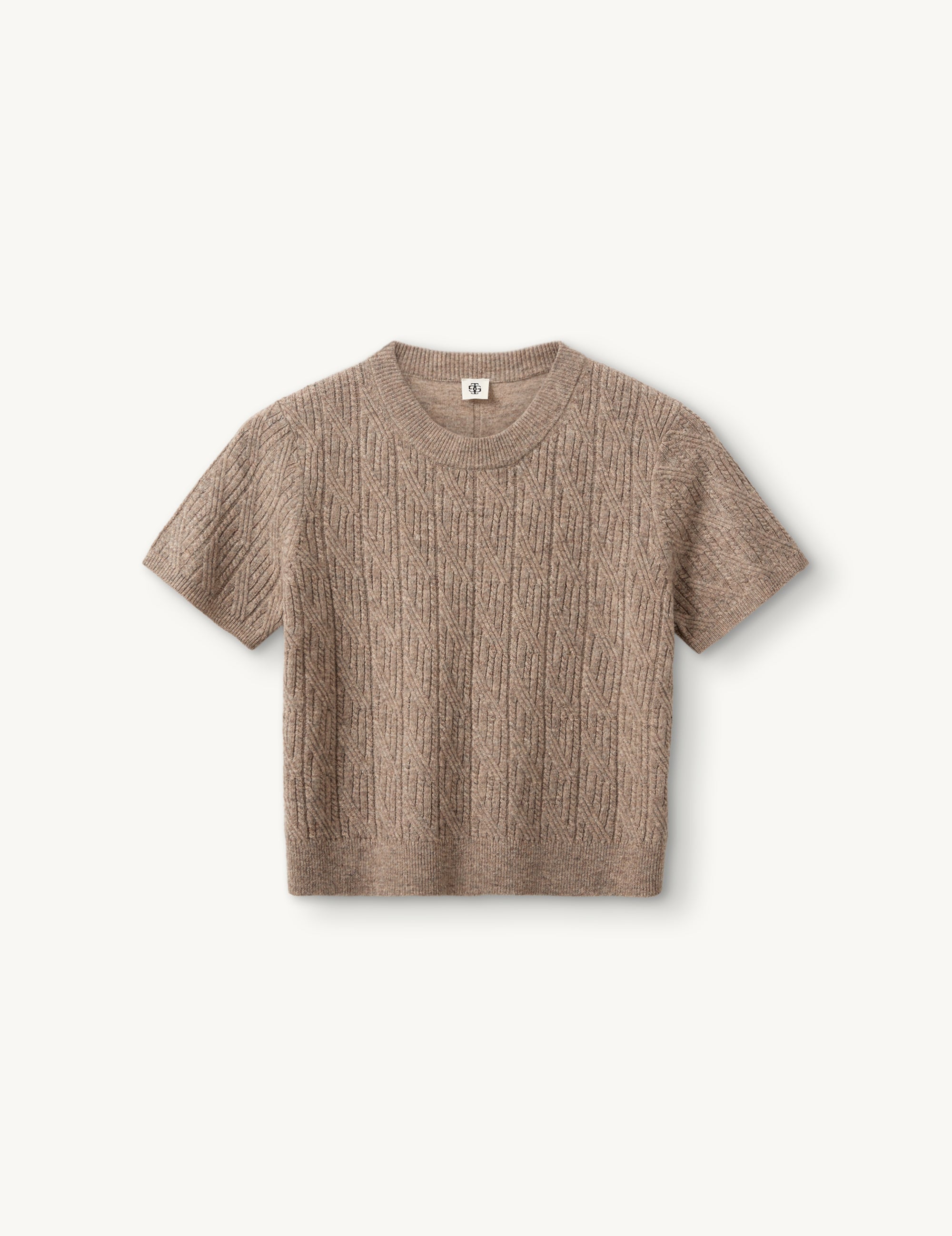 Como Tee Mini Rib Beige Melange 6 / Beige Melange