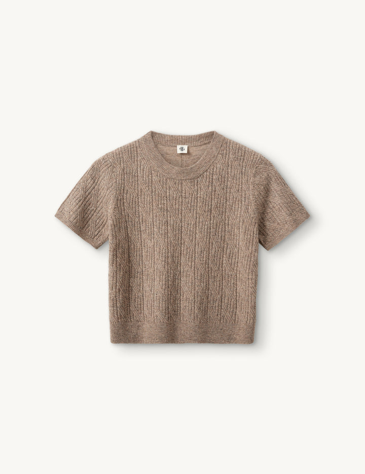 Como Tee Mini Rib Beige Melange 6 / Beige Melange