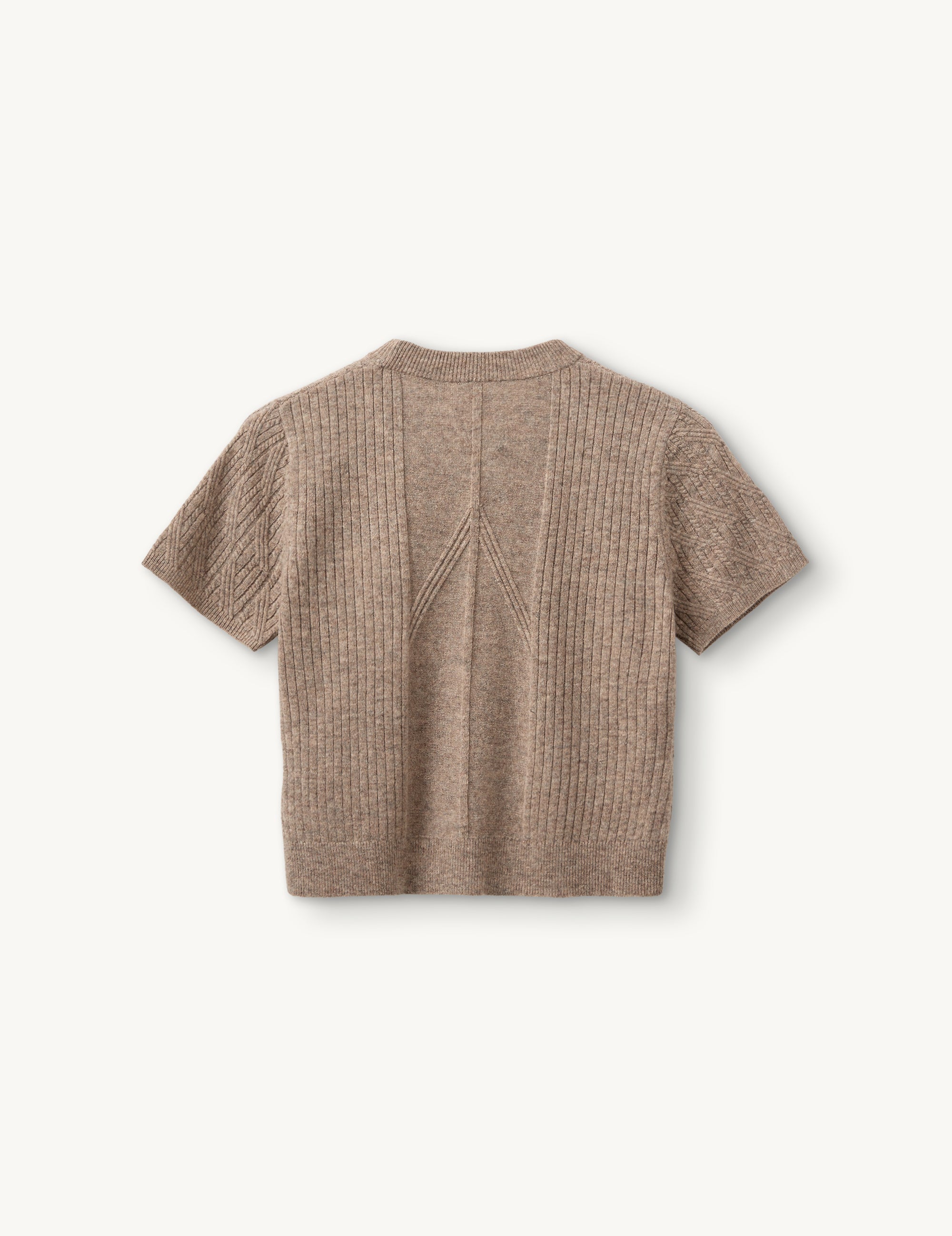 Como Tee Mini Rib Beige Melange 6 / Beige Melange