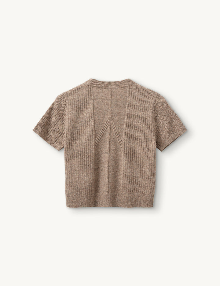 Como Tee Mini Rib Beige Melange 6 / Beige Melange