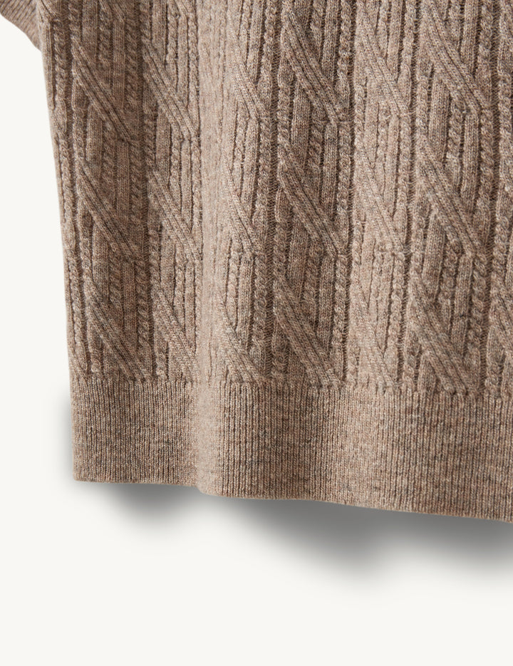 Como Tee Mini Rib Beige Melange 6 / Beige Melange