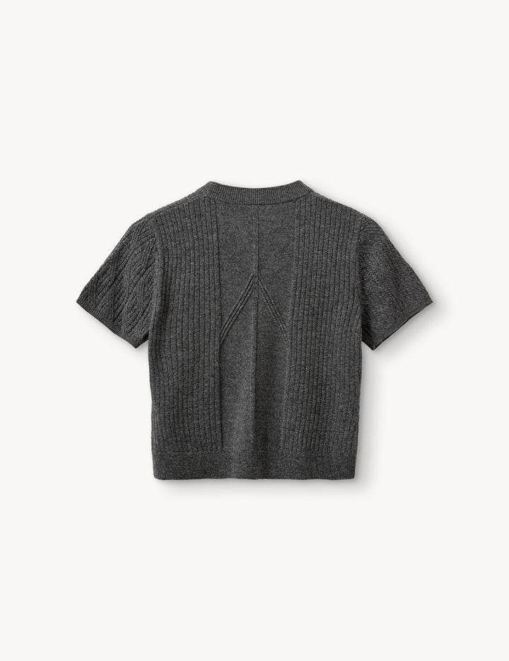 Como Tee Mini Rib Grey Melange 6 / Grey Melange