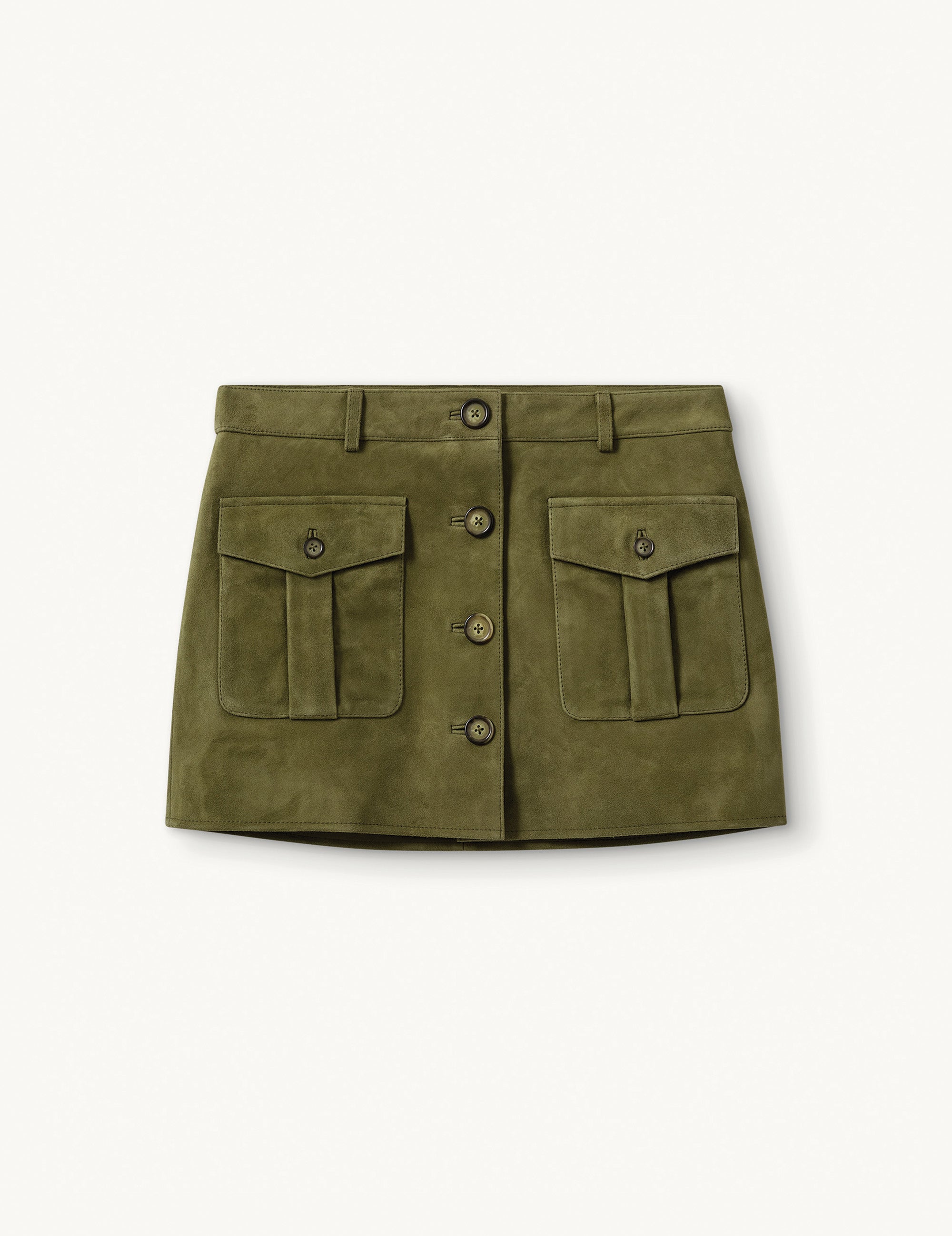 Suede Mini Skirt Matcha Green