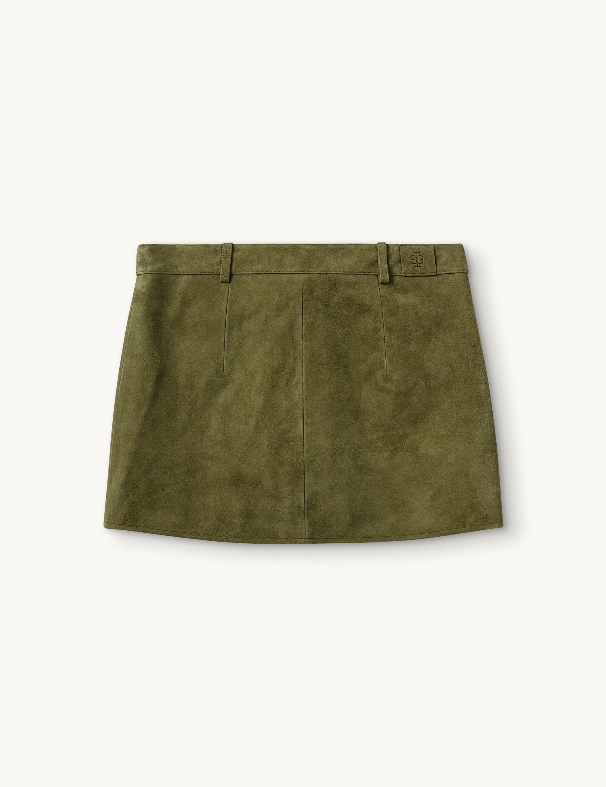 Suede Mini Skirt Matcha Green