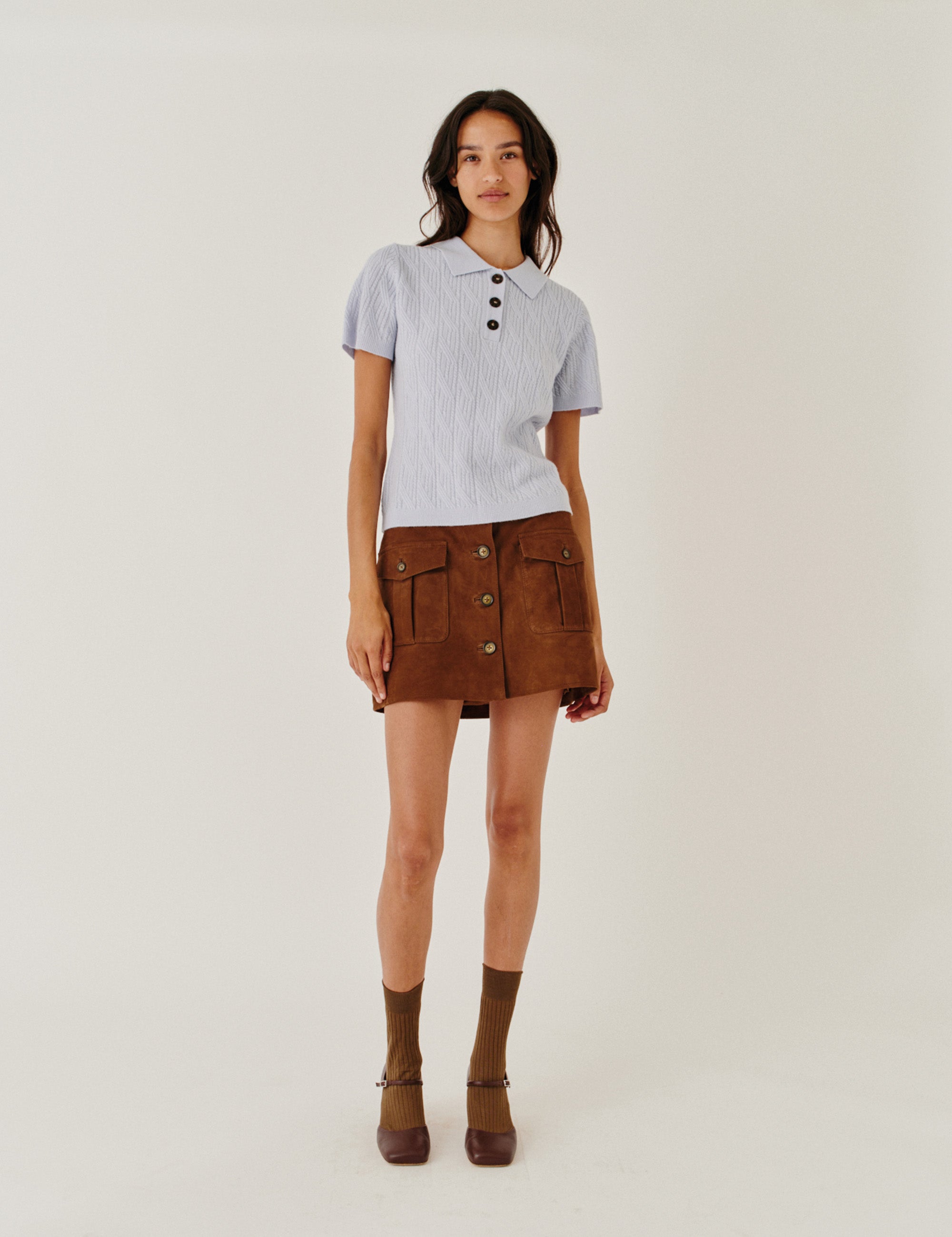 Suede Mini Skirt Acorn 4 / Acorn