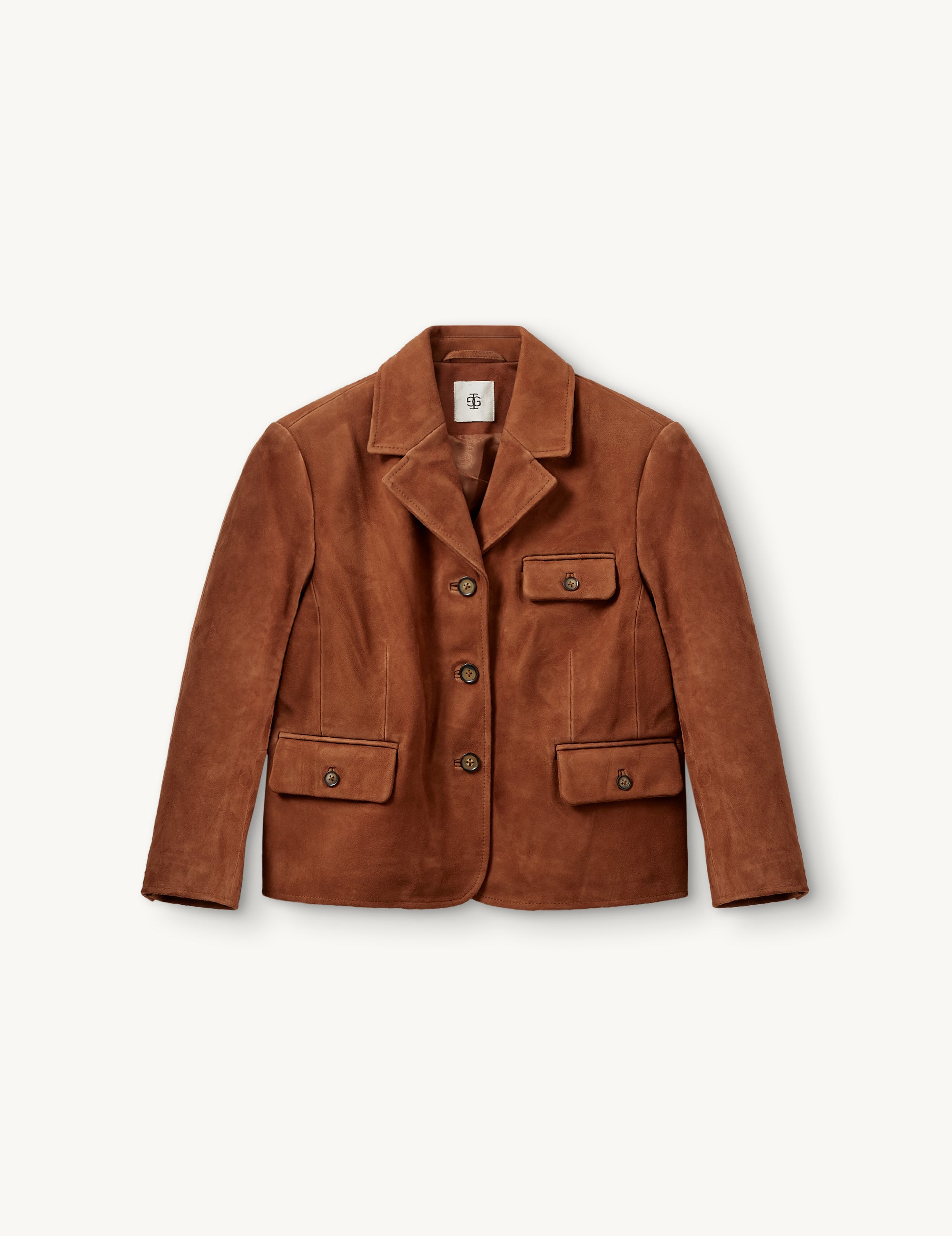 Suede Fitted Jacket Hazelnut 6 / Hazelnut