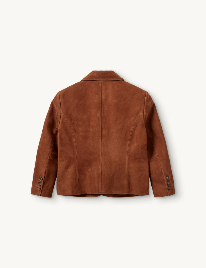 Suede Fitted Jacket Hazelnut 6 / Hazelnut