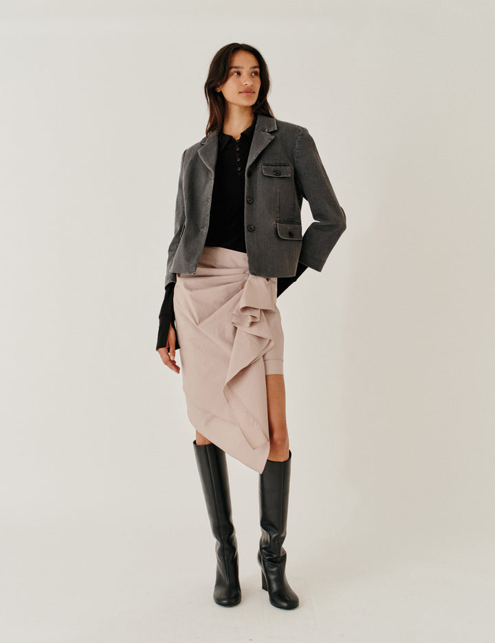 Cyprus Side Drape Skirt Truffle 4 / Truffle