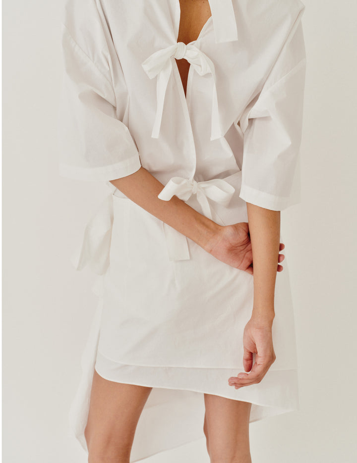 Cyprus Side Drape Skirt White 4 / White