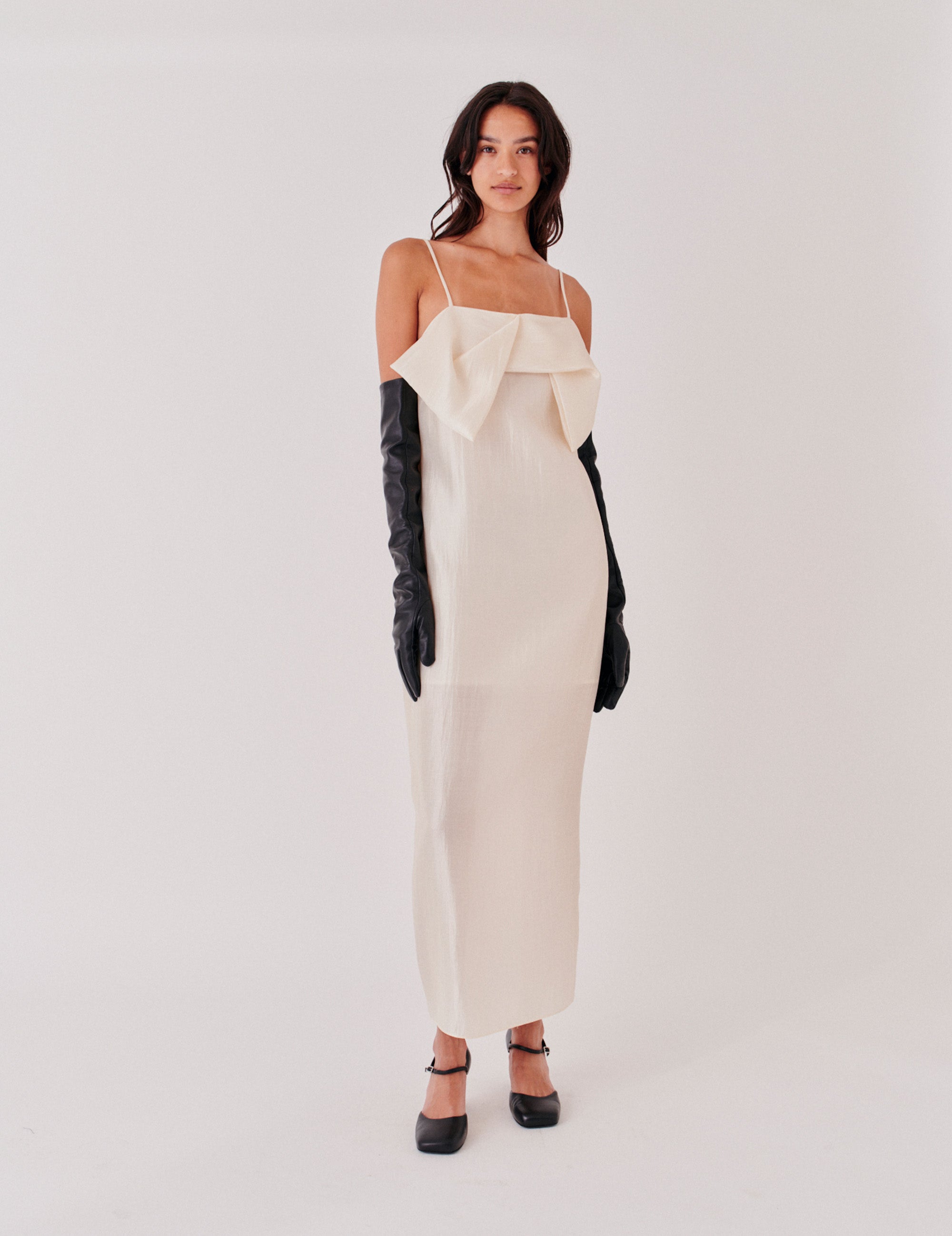 Porcha Drape Dress Macadamia