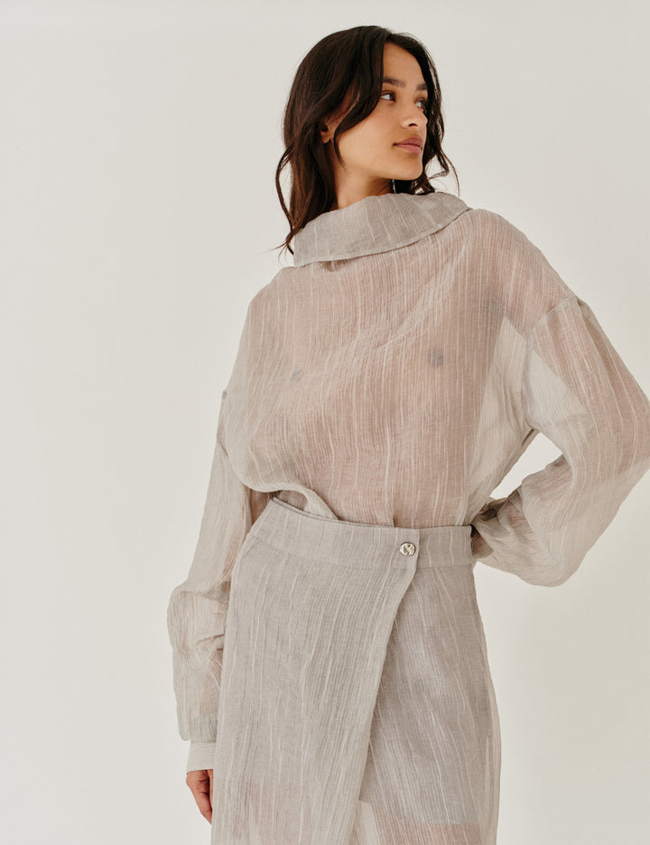 Delfi Blouse Oyster 4 / Oyster