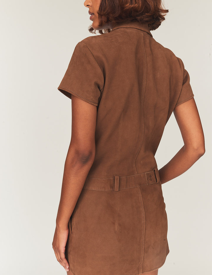 Suede Mini Dress Acorn 4 / Acorn