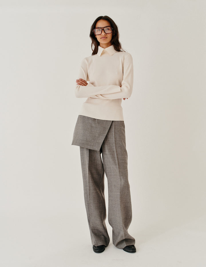Madison Neck Knit Ecru 4 / Ecru